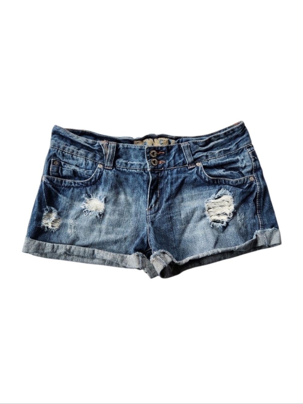 Vintage Y2K Embellished Distressed Bongo Jean Mini Shorts Size 11